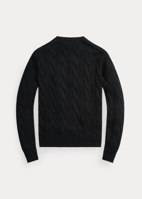 Polo Ralph Lauren Vented-Hem Cable-Knit Striktrøje Dame Danmark (KPEWX4318)